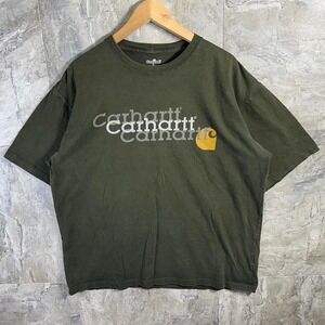 Vintage Carhartt green and yellow cotton t-shirt Men's Large